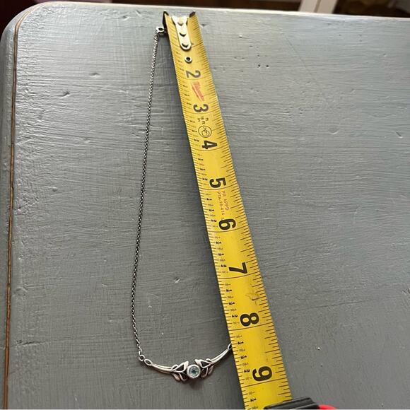 Sterling Silver with Blue Gem Necklace - Picture 7 of 10